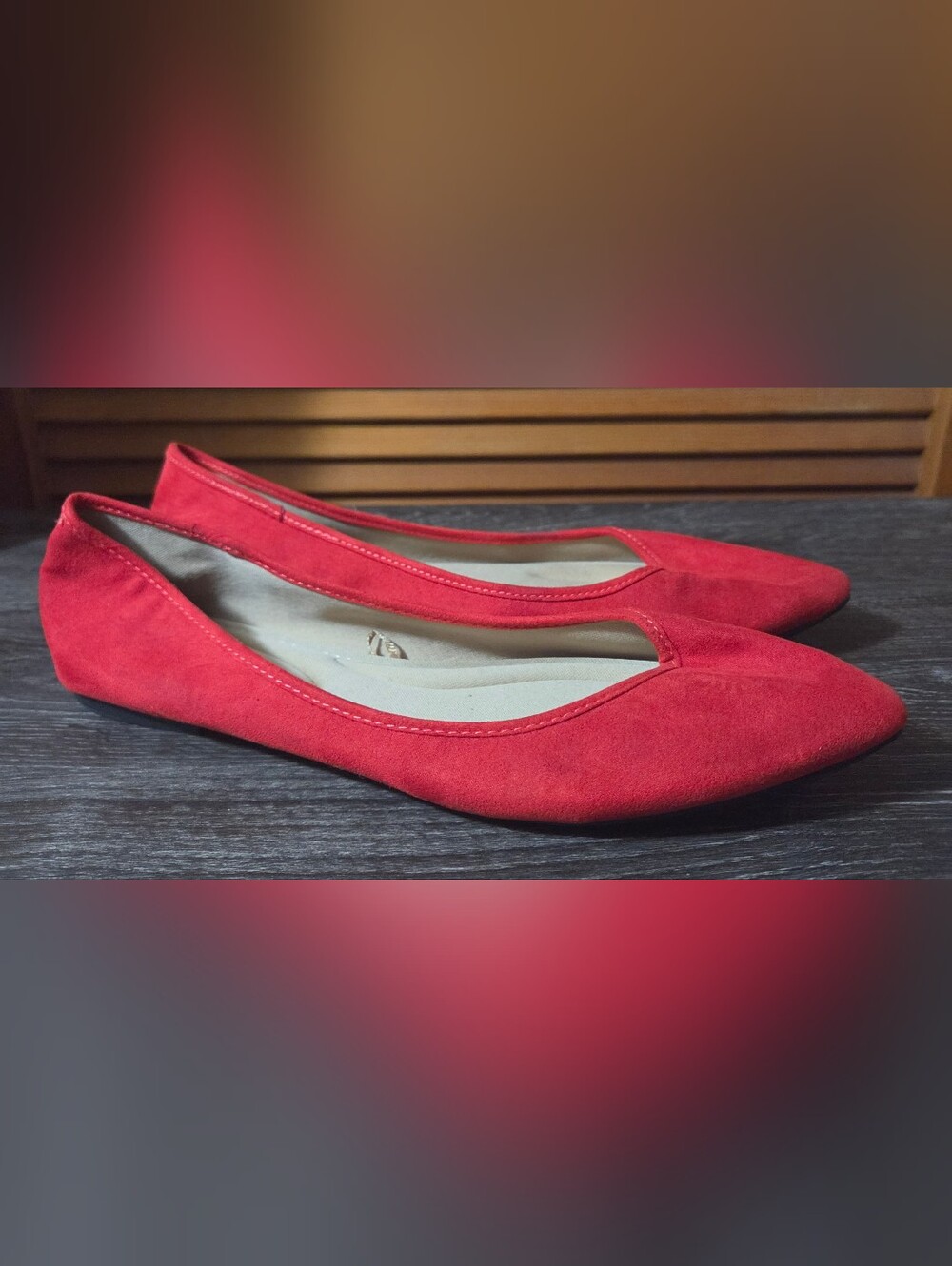 Women’s Red Suede Flats